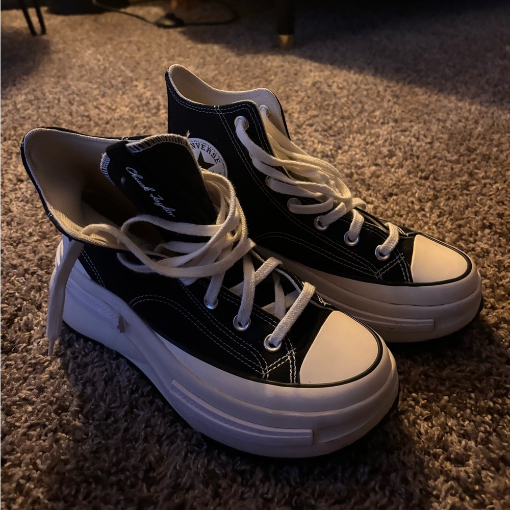 Black platform converse, size 7.5